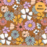 Popelina estampada LYSMEE Toffee / Multicolor vintage
